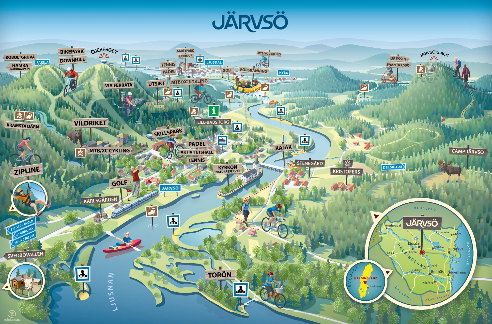 Karta över Järvsö sommar